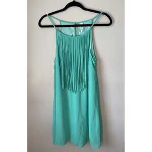Ekklesia Dress Women's S Blue Teal‎ Western Strappy Knee Length Tassel Ladies